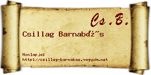 Csillag Barnabás névjegykártya