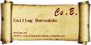 Csillag Barnabás névjegykártya