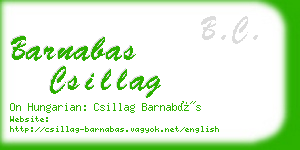 barnabas csillag business card